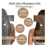 Chestnut Brown Hair Dye Shampoo 3-in-1, Instant & Long-lasting Hair Color Shampoo in Minutes, Gray Hair Coverage for Men & Women, Natural Shampoo Hair Dye for All Hair Types Chestnut Brown Hair Dye Shampoo 3-in-1, Instant & Long-lasting Hair Color Shampoo in Minutes, Gray Hair Coverage for Men & Women, Natural Shampoo Hair Dye for All Hair Types