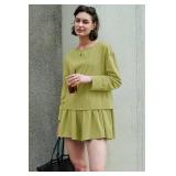 Panadila Womens Long Sleeve Short Romper Dresses Crewneck Oversized One Piece Jumpsuit Open Back Layered Casual Outfit SIZE XL STOCK PHOTO APPROXIMATE Panadila Womens Long Sleeve Short Romper Dresses Crewneck Oversized One Piece Jumpsuit Open Back Layered Casual Outfit SIZE XL STOCK PHOTO APPROXIMATE