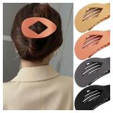 Flat Hair Clips Duckbill Large Claw Clips for Thick Medium Thin Hair 4Pcs Non Slip French Barrettes Accessories for Women Girls Oval Round Flat Hair Clips Duckbill Large Claw Clips for Thick Medium Thin Hair 4Pcs Non Slip French Barrettes Accessories for Women Girls Oval Round