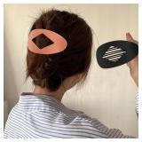 Flat Hair Clips Duckbill Large Claw Clips for Thick Medium Thin Hair 4Pcs Non Slip French Barrettes Accessories for Women Girls Oval Round Flat Hair Clips Duckbill Large Claw Clips for Thick Medium Thin Hair 4Pcs Non Slip French Barrettes Accessories for Women Girls Oval Round