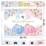 Avezano Pumpkin Gender Reveal Backdrop Fall Theme He or She Baby Gender Reveal Party Decorations Boho Blue or Pink Floral Party Photography Background Banner (7x5ft) Avezano Pumpkin Gender Reveal Backdrop Fall Theme He or She Baby Gender Reveal Party Decorations Boho Blue or Pink Floral Party Photography Background Banner (7x5ft)