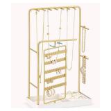 Lolalet Jewelry Organizer Stand, No Assembly Needed Display Storage with Rotating Earring Holder for Necklace Bracelet Rings, Galentines Valentines Gifts Room Dorm Decor for Women Girls -Gold Lolalet Jewelry Organizer Stand, No Assembly Needed Display Storage with Rotating Earring Holder for Necklace Bracelet Rings, Galentines Valentines Gifts Room Dorm Decor for Women Girls -Gold