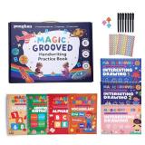 Magic Grooved Writing Practice for Kids Ages 3-8,Jumbo Reusable Grooved Handwriting Workbooks Kit(7 Books+Pens),Learn to Write Letters, Numbers, Math & Drawing,10.2'x7.3' Large Size Magic Grooved Writing Practice for Kids Ages 3-8,Jumbo Reusable Grooved Handwriting Workbooks Kit(7 Books+Pens),Learn to Write Letters, Numbers, Math & Drawing,10.2'x7.3' Large Size