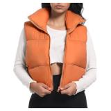 Buauty Cropped Puffer Vest Women Winter Puffy Vest with Pockets Lightweight Stand Collar Zip Up Sleeveless Jacket Size XS Buauty Cropped Puffer Vest Women Winter Puffy Vest with Pockets Lightweight Stand Collar Zip Up Sleeveless Jacket Size XS