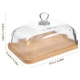 Tofficu Glass Dining Tray 7.1X4.7X3.9 Inch Clear Cake Plate with Dome Cover for Serving Desserts Pastries Cheese Snacks in Home Kitchen Tofficu Glass Dining Tray 7.1X4.7X3.9 Inch Clear Cake Plate with Dome Cover for Serving Desserts Pastries Cheese Snacks in Home Kitchen