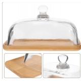 Tofficu Glass Dining Tray 7.1X4.7X3.9 Inch Clear Cake Plate with Dome Cover for Serving Desserts Pastries Cheese Snacks in Home Kitchen Tofficu Glass Dining Tray 7.1X4.7X3.9 Inch Clear Cake Plate with Dome Cover for Serving Desserts Pastries Cheese Snacks in Home Kitchen