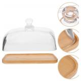 Tofficu Glass Dining Tray 7.1X4.7X3.9 Inch Clear Cake Plate with Dome Cover for Serving Desserts Pastries Cheese Snacks in Home Kitchen Tofficu Glass Dining Tray 7.1X4.7X3.9 Inch Clear Cake Plate with Dome Cover for Serving Desserts Pastries Cheese Snacks in Home Kitchen