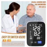 Automatic Upper Arm Blood Pressure Monitor, Dual User 2x90 Memories Digital Blood Pressure Machine with (8.5'-16.5') Cuff Size, BP Monitor with 4*AAA Batteries & DC Cable Automatic Upper Arm Blood Pressure Monitor, Dual User 2x90 Memories Digital Blood Pressure Machine with (8.5'-16.5') Cuff Size, BP Monitor with 4*AAA Batteries & DC Cable