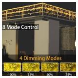 Christmas String Lights Outdoor - 131Ft/40M 1680 LED 8 Modes with Remote Control and App Waterproof Christmas Lights for Patio Yard Garden Wedding Party-Warm White - Retail: $105.99 Christmas String Lights Outdoor - 131Ft/40M 1680 LED 8 Modes with Remote Control and App Waterproof Christmas Lights for Patio Yard Garden Wedding Party-Warm White - Retail: $105.99