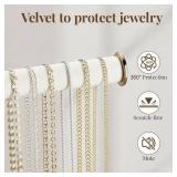 pickpiff Jewelry Holder Organizer with Velvet, Adjustable 10'-17' Tall, Metal Stand for Display Bracelet, Necklace, Earrings, Rings, White and Gold pickpiff Jewelry Holder Organizer with Velvet, Adjustable 10'-17' Tall, Metal Stand for Display Bracelet, Necklace, Earrings, Rings, White and Gold