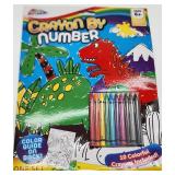 Crayon By Number Dinosaur Coloring Set - Retail: $8