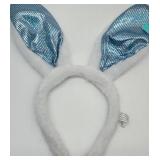 Iridescent Blue Bunny Ears Headband 4PK - Retail: $10