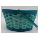 Teal Woven Bamboo Easter Basket with Handle - Retail: $15