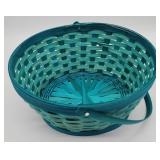 Teal Woven Bamboo Easter Basket with Handle - Retail: $15