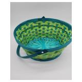 Turquoise and Lime Woven Easter Basket - Retail: $12