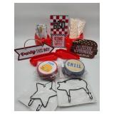 BBQ Party Decoration Set with Signs and Holders - Retail: $24
