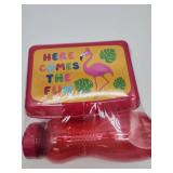 Flamingo 'Here Comes The Fun' Food Container And Bottle - Retail: $8