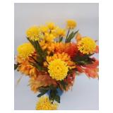 Fall Floral Arrangement with Blue Ceramic Vase - Retail: $35