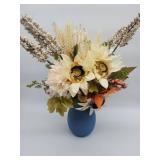 Artificial Sunflower Arrangement in Blue Vase - Retail: $45