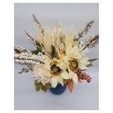 Artificial Sunflower Arrangement in Blue Vase - Retail: $45