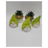 Garden Gnome and Succulent Plant Figurine Set - Retail: $18