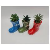 Decorative Rain Boot Planters Set of 3 - Retail: $35