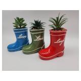 Decorative Rain Boot Planters Set of 3 - Retail: $35