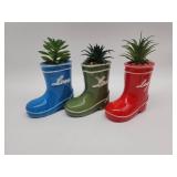 Decorative Rain Boot Planters Set of 3 - Retail: $35