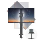 HEMUDU Single Tall Desk Monitor Arm Mount Stand Fit for 27 inch to 42 inch Flat Curved Computer Screen with Swivel, Height Adjustable, Rotation,Holds up to 77lbs, Black