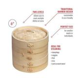 Joyce Chen 2-Tier Bamboo Steamer Baskets, 6-Inch
