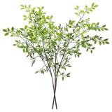 Cherica 43.3 Inch Green Nandian Fake Plants 2 Pcs Greenery Stems for Vase Decor, Artificial Plants Faux Branches for Vase Filler Fake Leaves Office Home Decor