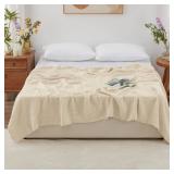 Love's cabin 6 Layer 100% Cotton Muslin Blanket, 108\'x90\' Muslin King Size Blanket for Bed Couch, Lightweight and Breathable Cotton Gauze for Adult, Beige