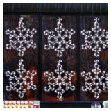 Hiboom 6 Pack 12 Inch Snowflake Christmas Window Lights, Battery Operated LED Hanging Snowflake Lights for Indoor Outdoor Christmas Window, Wall, Door, Glass Decorations