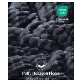 Topblan Weighted Blanket for Adults, 60\' x 80\' 15lbs, Soft Sherpa Queen Size Heavy Blanket with 3D Jacquard Turtle Shell Flannel Fleece for Couch and Bed