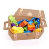 Play Day Treasure Chest with 20-Piece Sand Toys  Brown