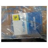 Floral Pattern Area Rug in Blue and Tan