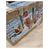 Christmas Lighted Dog Outdoor Decoration, 2.3 FT Pre-lit 3D Plush Tinsel Dachshund Wiener Dog Decor with Santa Hat & Scarf, 45 LED Lights Light Up Xmas Eve Displays for Holiday Indoor Lawn Garden Yard