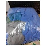 DOWNCOOL Twin Comforter Set -All Season Bedding Comforters Sets with 1 Pillow Case -2 Pieces Bed Set Down Alternative Comforter Set -Blue/Grey Twin Bedding Sets(64\'x88\')