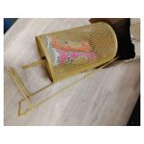 Teenyyou 7.09\' x 4.72\' Small Raffle Drum Upgraded Ticket Spinner Holds 600 Tickets Raffle Wheel Spinner with Stand Drum Cage for Games Events(Gold)