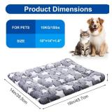4 Pcs Reversible Dog Bed Mat, Soft Machine Washable Kennel Pad and Crate Mat for Small Medium Large Dogs, Pet Bedding for Home Travel and Crates (18 x 14 x 1.6 Inch,Gray)