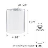 Aspen Creative 23648-60-1 Clear Glass Shade, 1-5/8\' Fitter Size, 4-5/8\' Diameter x 5-3/4\' Height, 1 Pack