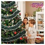 150Ft Christmas Garland - Xmas Tree Decorations, Christmas Tinsel Decorations for Indoor&Outdoor Home Decor, Christmas Metallic Twist Garland Ceiling Hanging Decorations for New Year(Green)