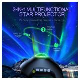 Northern Galaxy Light Aurora Projector with 33 Light Effects, LED Star Projector for Bedroom Nebula Lamp, Remote Control, White Noises, Bluetooth Speaker for Parties