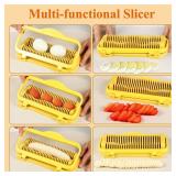 Larger Banana Slicer Egg Slicer for Hard Boiled Eggs, Stainless Steel & Aluminium Wires Strawberry slicer Multipurpose Heavy Duty Dishwasher Safe Banana Cutter slicer