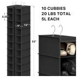 Simple Houseware 2 Pack 10 Shelves Hanging Organizer, Black