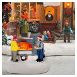 innodept12 Christmas Village Accessories Figurines Scene with LED Light, Battery Operated(3V) not Included (Grilling)
