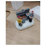 innodept12 Christmas Village Accessories Figurines Scene with LED Light, Battery Operated(3V) not Included (Grilling)