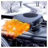 Car Heater,200W 12V Portable Fast Heating Auto Car Heater Defroster Windshield Defogger Automobile Windscreen Heater Plug in Cigarette Lighter 360 Degree Rotary (Black)