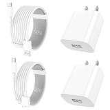 2Pack for iPhone 17 16 15 Pro Charger Charging, for Apple 20W Fast Wall Chargers Block with [3FT&6FT] USB to Type C Cable Cord for iPhone 17 16e 15 Pro Max for iPad Air/Pro for Airpods