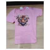 Adorable Tiger Cub With Floral Crown T-Shirt size XS and pink not black